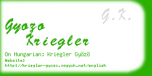 gyozo kriegler business card